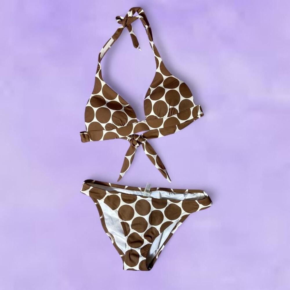Y2k victorias secret brown polka dot bikini